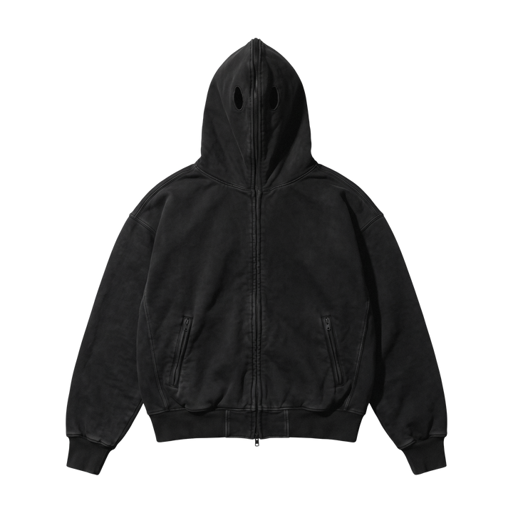 BRSRB LIFEWEAR PHANTOM ZIP HOODIE — BLACK