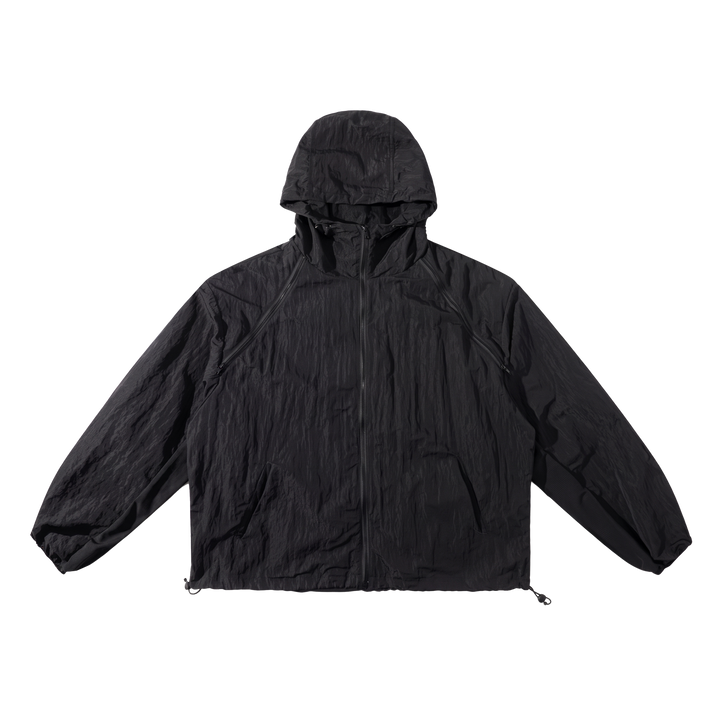 BRSRB LIFEWEAR CRINKLE SHELL JACKET — BLACK