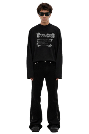 BRSRB Black Distorted Flower Long Sleeve