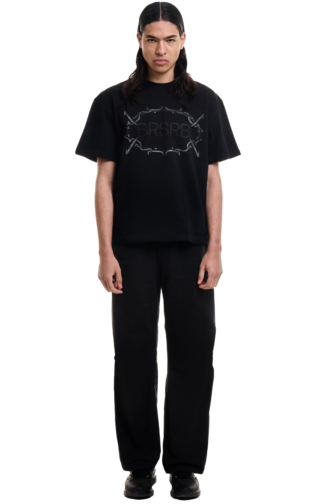 BRSRB BLACK CROPPED T-SHIRT