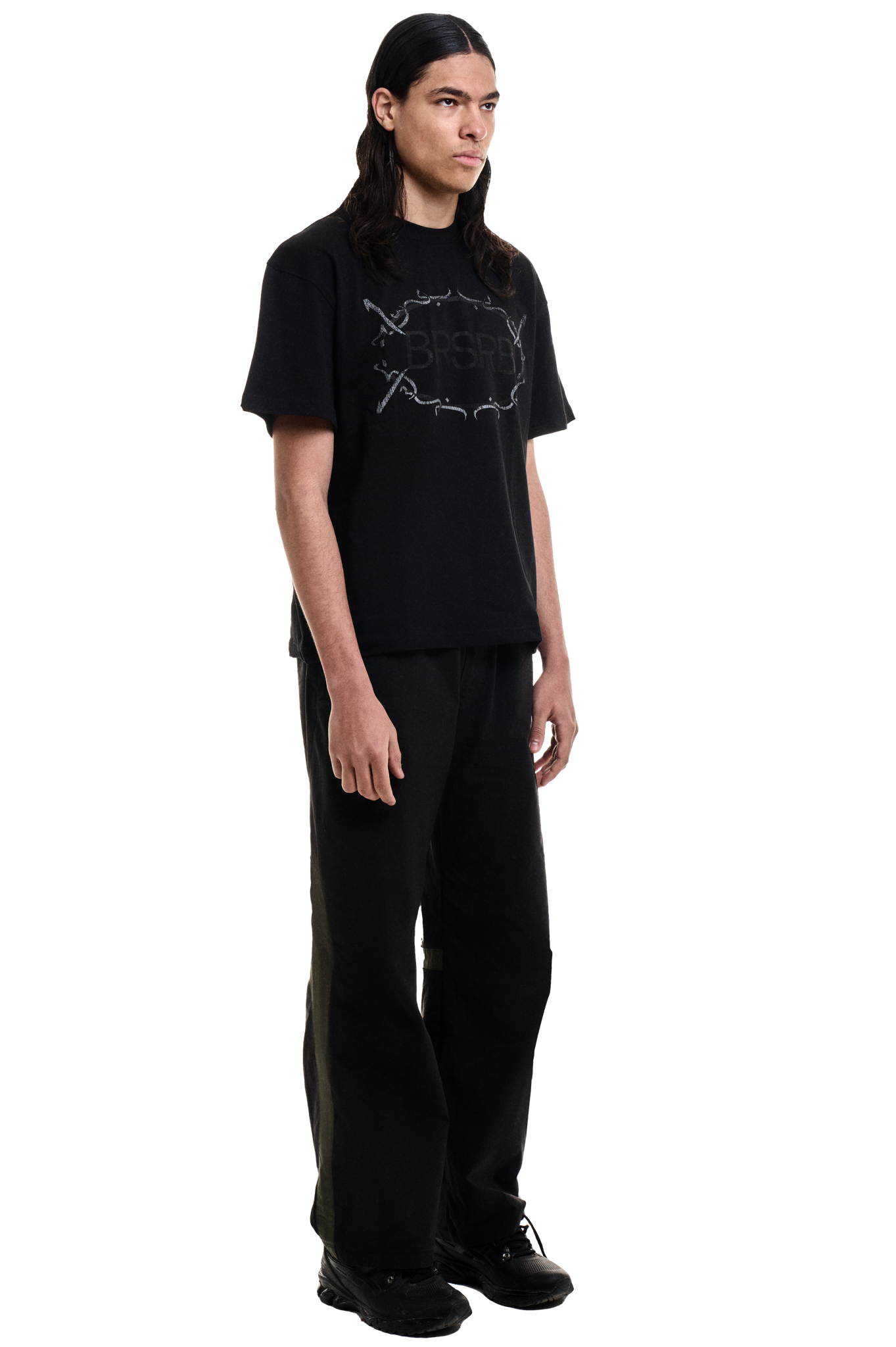 BRSRB BLACK CROPPED T-SHIRT