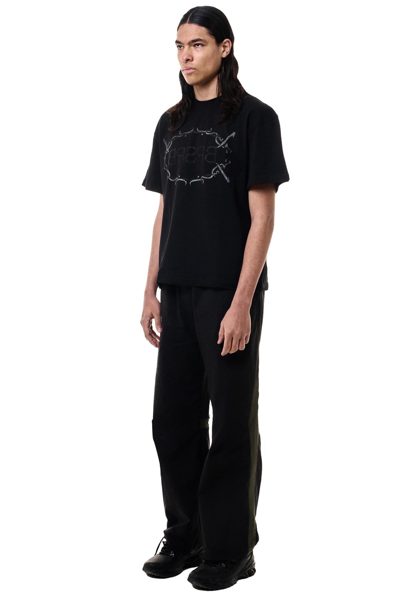 BRSRB BLACK CROPPED T-SHIRT