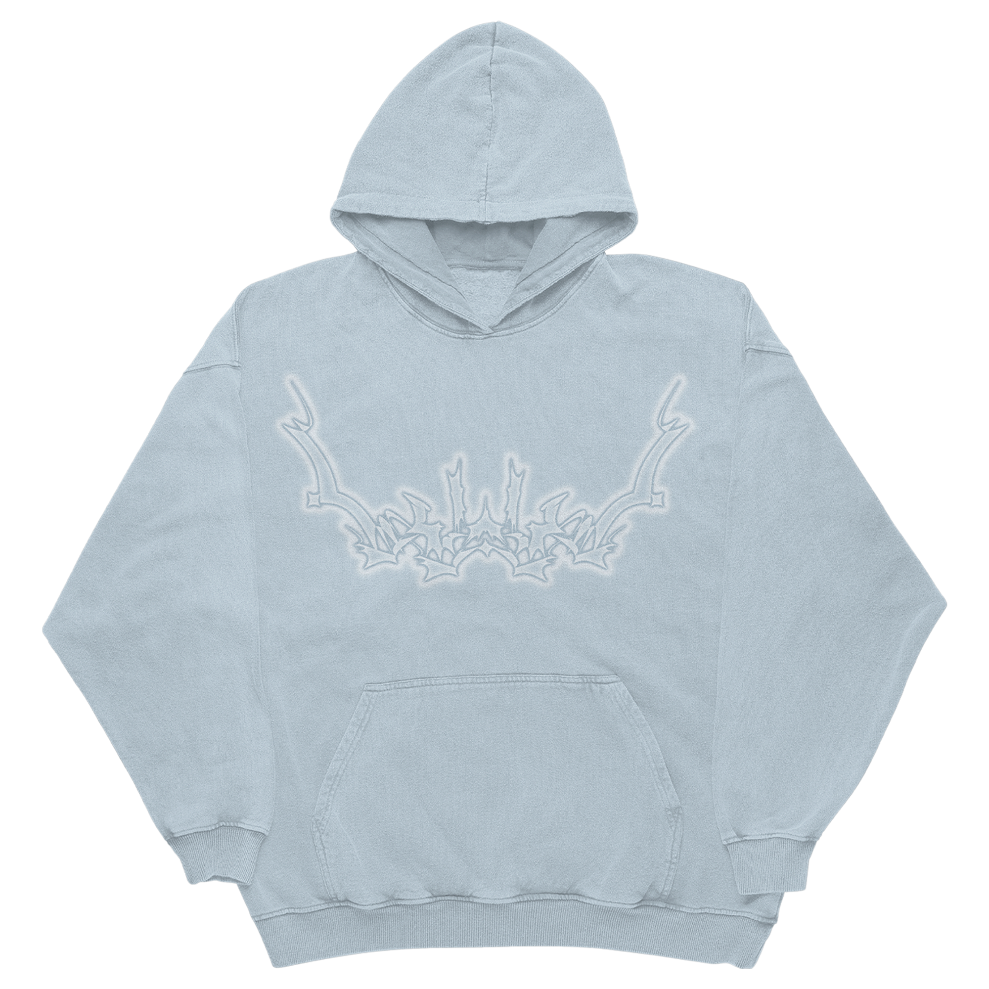 SKY BLUE PRINTED HOODIE